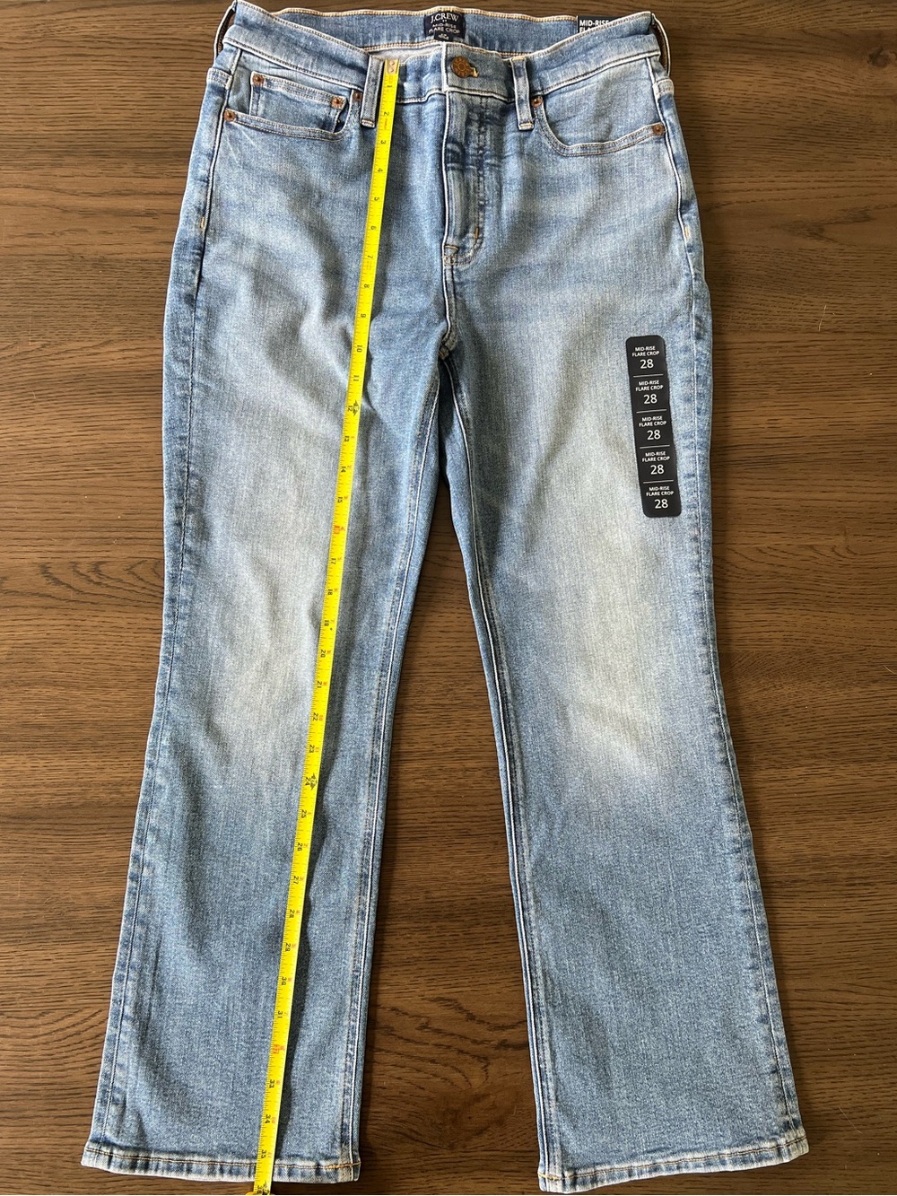 J. Crew Mid Rise Flared Crop Jeans Light Wash Trendy Casual Versatile Denim - Picture 3 of 7